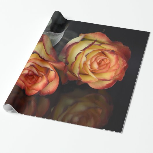 Valentijnsdag rozen cadeaupapier (Uitgerold)