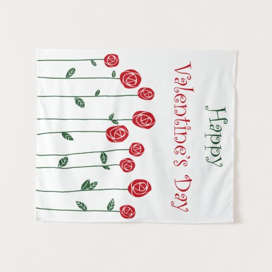 Valentijnsdag Rozen Struisvogel Liefde Romantiek B Wandkleed (Voorkant (horizontaal))