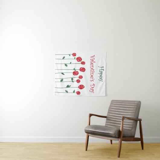 Valentijnsdag Rozen Struisvogel Liefde Romantiek B Wandkleed (In Situ (horizontaal))