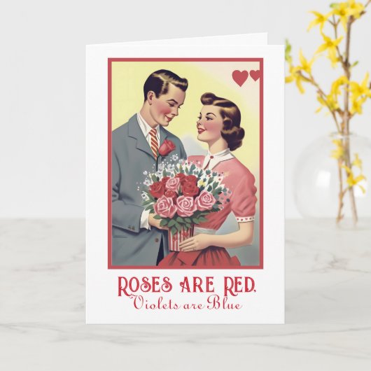 Valentijnsdag  Rozen zijn rood Kaart (Gele Bloem)