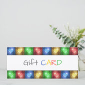 Valentijnsdag Rustic Colorful Hearts Gift Kaart (Staand voorkant)