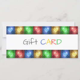 Valentijnsdag Rustic Colorful Hearts Gift Kaart