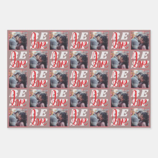 Valentijnsdag Rustic Love Xoxo Photo Gift Inpakpapier Vel (Voorkant 3)