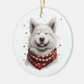 Valentijnsdag Samojeed hond Keramisch Ornament (Links)
