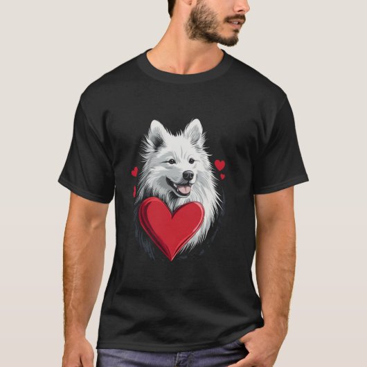 Valentijnsdag Samoyed Dog Valentijn T-shirt (Voorkant)