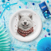 Valentijnsdag Samoyed hond Papieren Bordje (Feest)