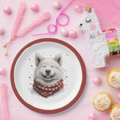 Valentijnsdag Samoyed hond Papieren Bordje (Feest)