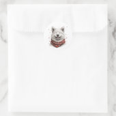 Valentijnsdag Samoyed hond Ronde Sticker (Tas)