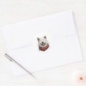 Valentijnsdag Samoyed hond Ronde Sticker (Envelop)