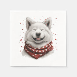 Valentijnsdag Samoyed hond Servet