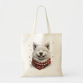 Valentijnsdag Samoyed hond Tote Bag