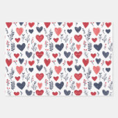 Valentijnsdag Scandinavian Hearts Inpakpapier Vel (Voorkant 2)