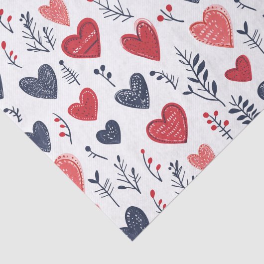 Valentijnsdag Scandinavian Hearts Tissuepapier (Detail)