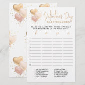 Valentijnsdag Scattergories bewerkbaar spel (Voorkant / Achterkant)