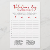 Valentijnsdag Scattergories bewerkbaar spel (Voorkant)