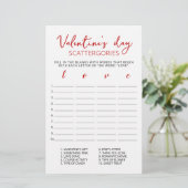 Valentijnsdag Scattergories bewerkbaar spel (Staand voorkant)