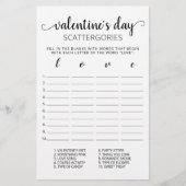 Valentijnsdag Scattergories editable game (Voorkant)
