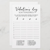 Valentijnsdag Scattergories editable game (Voorkant / Achterkant)