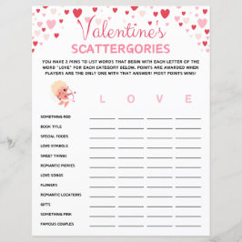 Valentijnsdag Scattergories spel