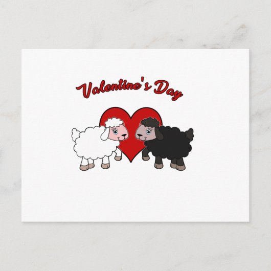 Valentijnsdag - Schapen Feestdagenkaart (Voorkant)