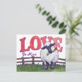 Valentijnsdag schapen feestdagenkaart (Staand voorkant)