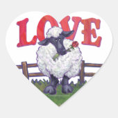 Valentijnsdag schapen hart sticker (Voorkant)