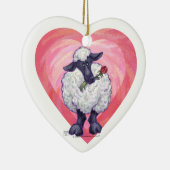 Valentijnsdag schapen keramisch ornament (Rechts)