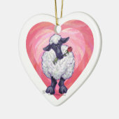 Valentijnsdag schapen keramisch ornament (Links)