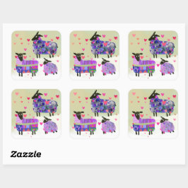 Valentijnsdag Schapen Stickers