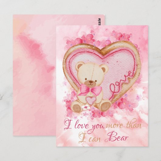 Valentijnsdag schattig Briefkaart (Voorkant / Achterkant)