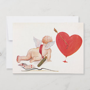 Valentijnsdag schattig hart cherub cupid Feestdagenkaart