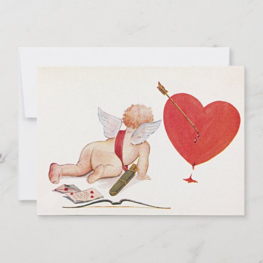  Valentijnsdag schattig hart cherub cupid Feestdagenkaart (Voorkant)