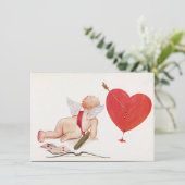  Valentijnsdag schattig hart cherub cupid Feestdagenkaart (Staand voorkant)