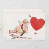  Valentijnsdag schattig hart cherub cupid Feestdagenkaart (Voorkant / Achterkant)