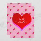 Valentijnsdag Schattig Heet Roze Roos Patroon Hart Feestdagenkaart (Voorkant / Achterkant)