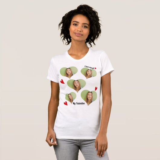 Valentijnsdag schattig Ik hou van mijn Vriendin T- T-shirt (Voorkant volledig)