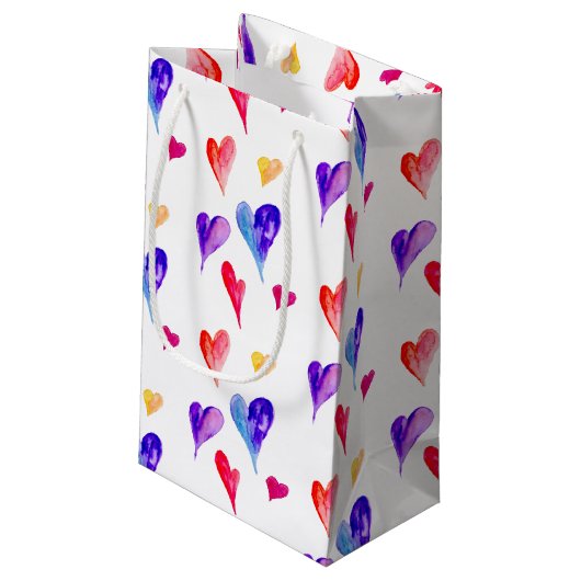 Valentijnsdag schattig met waterverf klein cadeauzakje (Achterkant Gekanteld)