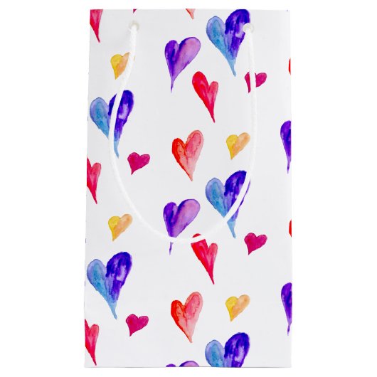 Valentijnsdag schattig met waterverf klein cadeauzakje (Voorkant)