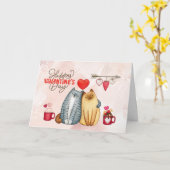 Valentijnsdag Schattig Romantisch Kattenkoppel Kaart (Gele Bloem)