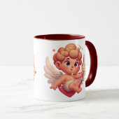 Valentijnsdag schattig roze cupido mok (Voorkant rechts)