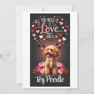 Valentijnsdag Schattig speelgoed poedel Foto knuff Feestdagenkaart