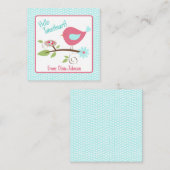 Valentijnsdag Schattig Vogeltje Hallo Liefste Twee Notitiekaartje (Voorkant / Achterkant)