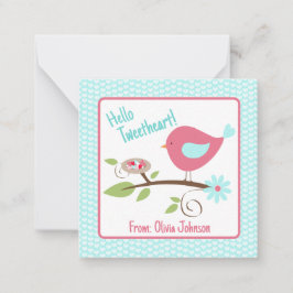 Valentijnsdag Schattig Vogeltje Hallo Tweetliefje Notitiekaartje