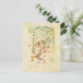  Valentijnsdag Schattige Angels Boom Bloesems Feestdagenkaart (Staand voorkant)