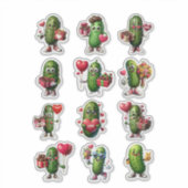 Valentijnsdag Schattige augurk Sticker (Voorkant)