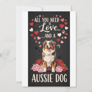 Valentijnsdag Schattige Australische hond Foto knu Feestdagenkaart