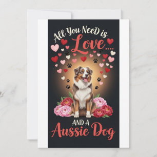 Valentijnsdag Schattige Australische hond Foto knu Feestdagenkaart