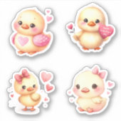 Valentijnsdag Schattige Baby Chick Sticker (Voorkant)