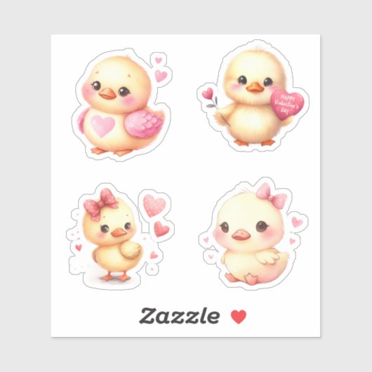 Valentijnsdag Schattige Baby Chick Sticker (Vel)