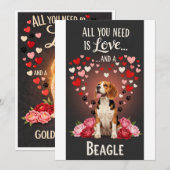 Valentijnsdag Schattige beagle Foto Knuffel  Feestdagenkaart (Voorkant / Achterkant)